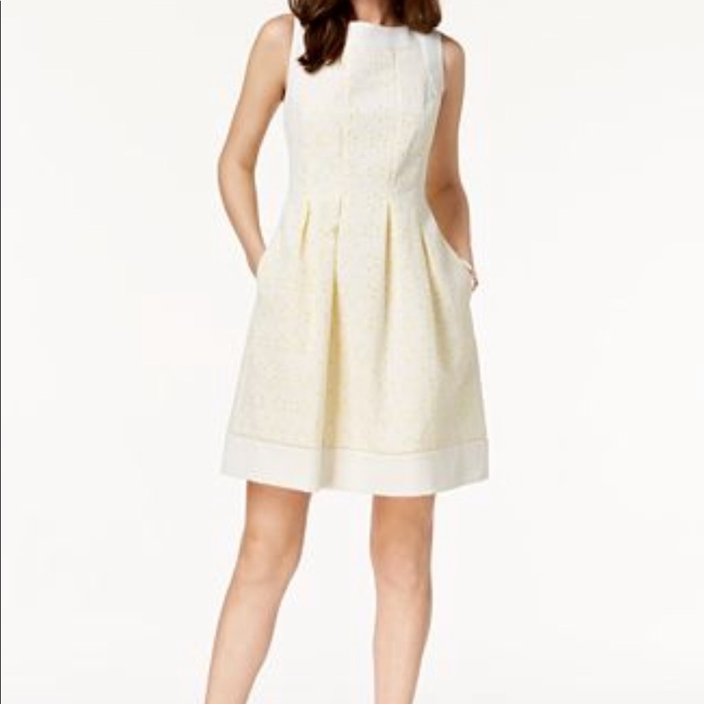 SOLD Jessica Howard Contrast Eyelet Fit & Flare Dress